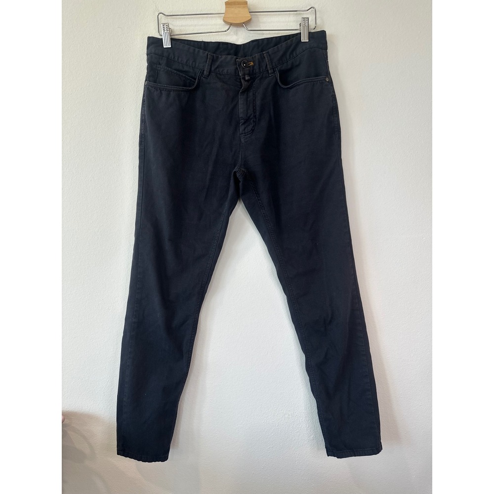 Zara Man Slim Fit Textured Navy Blue Pants USA 32 Made in Turkey
